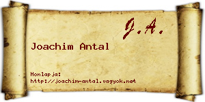 Joachim Antal névjegykártya